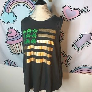 St. Patty’s Day Grey Sleeveless Flag Top